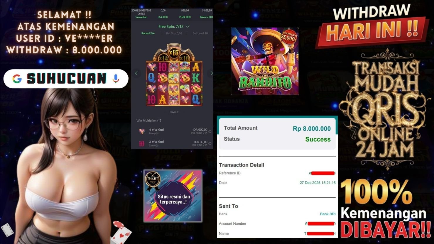 SUHUCUAN JACKPOT SLOT WILD BANDITO